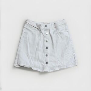 Jolt Skirt Women's White Size 5 Denim A-Line Button Front Mini